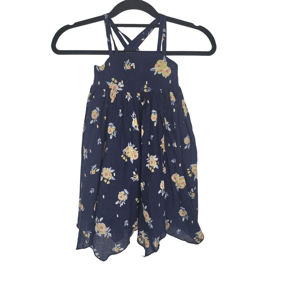 Issac Mizrahi Little Girls Dress 3T Blue Floral Pullover Knee Length Lined